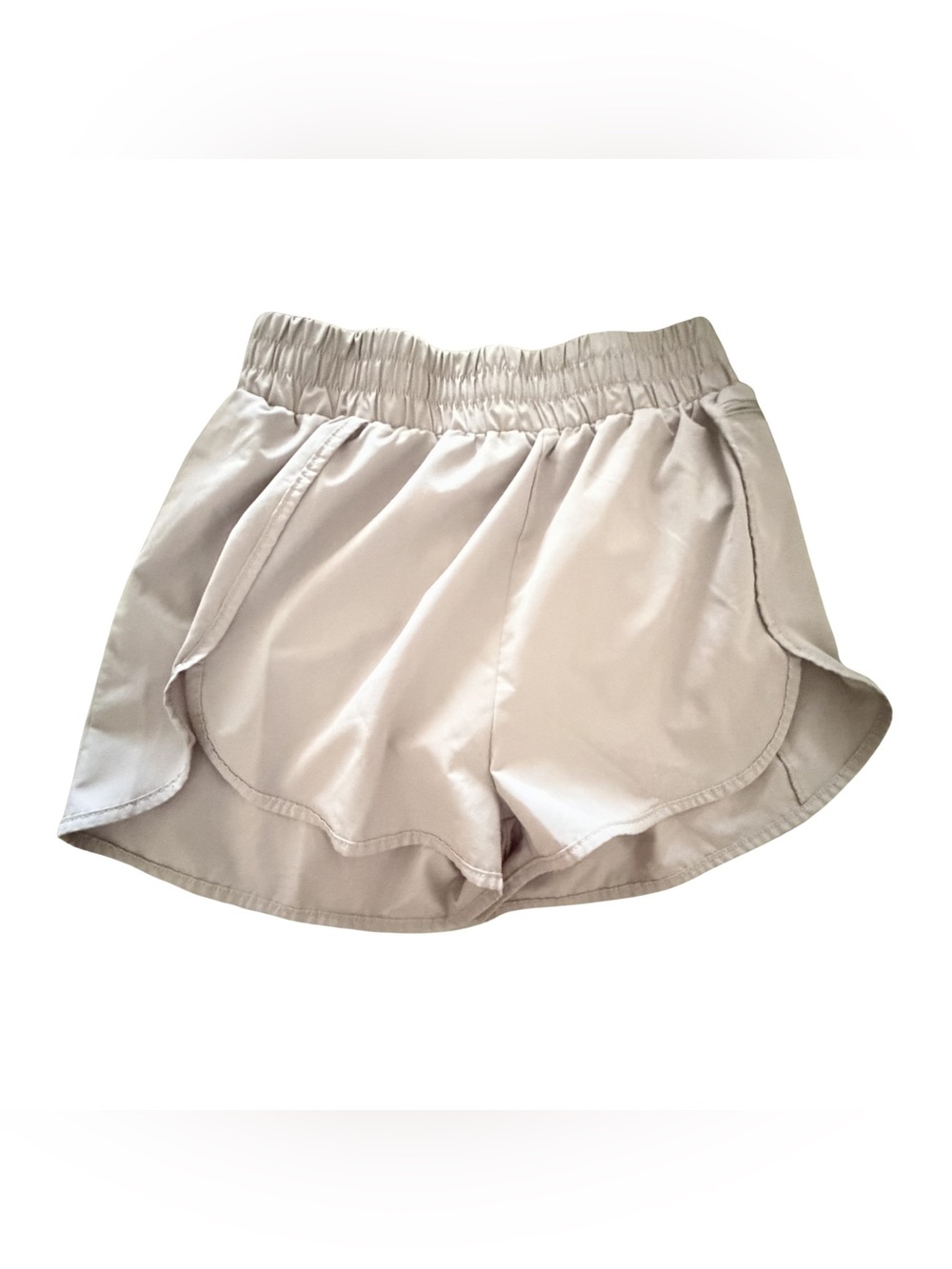 Women’s Athletic Elastic-Waist Shorts in Cream